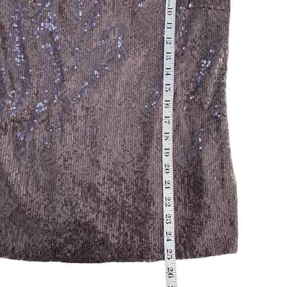 Studio Y Sequin Chiffon Sleeveless Top with Bow Tie Back & Rose Pattern Size M - Picture 7 of 9